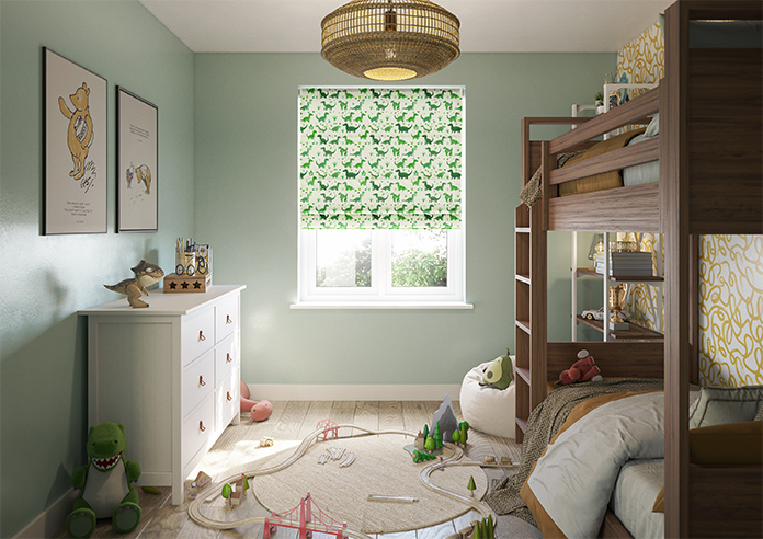 Dino Land, Lush Green - Motorised Roman Blind - Image 8